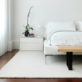 tapis blanc comme neige dans la chambre