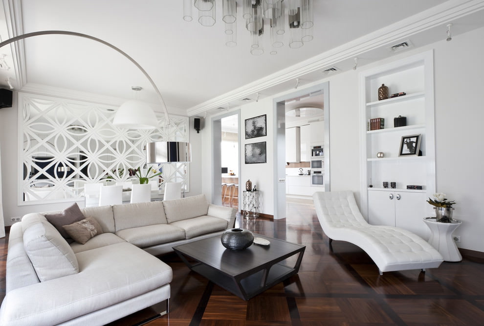 White living room in a modern house