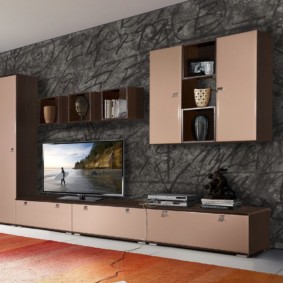 modern wall for tv photo