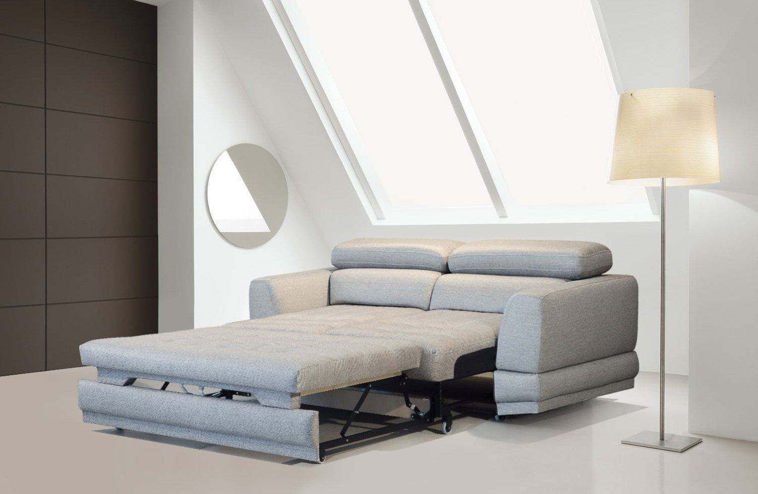 dormitor cu canapea minimalism