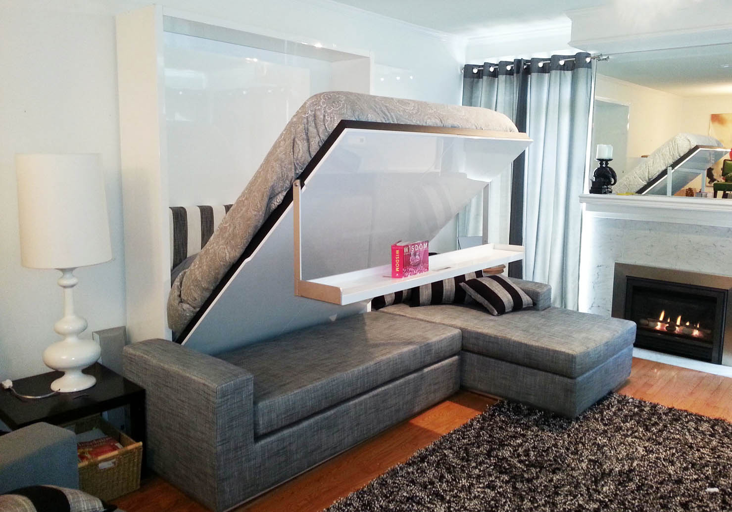 bedroom with a transformer sofa