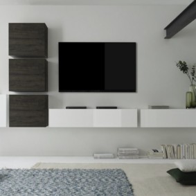 TV-vägg i vardagsrummet fotoalternativ
