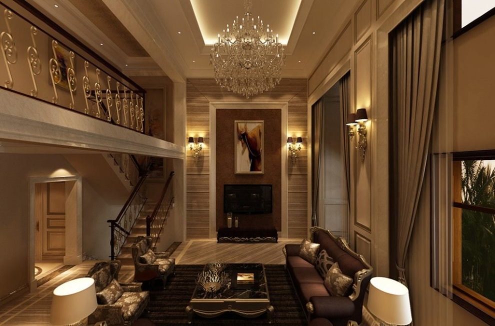 Neoclassical living room lighting