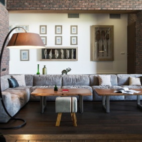 corner sofa in the living room photo design