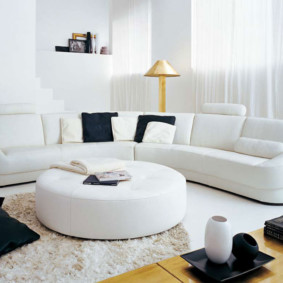 corner sofa in the living room interior photo