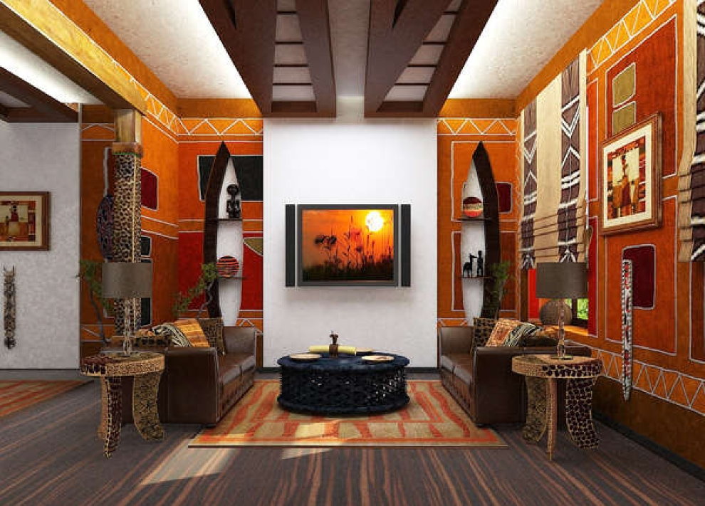Interior de quarto de estilo africano