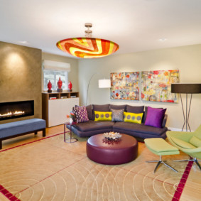 Bright interior of a fashionable living room