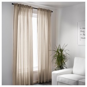 Light translucent beige curtains