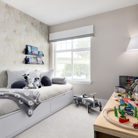 Bright bedroom of a little boy
