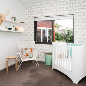 Small crib for a newborn baby boy