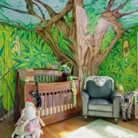 Wall mural in the nursery of a private house