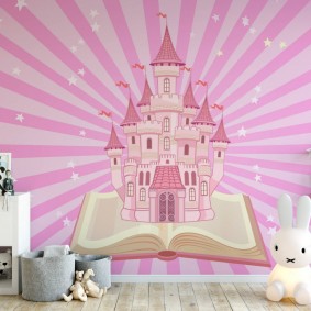 Fairytale castle in pink colors