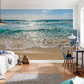 3d wallpaper with the image of the sea