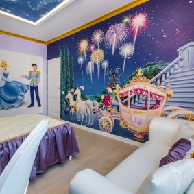 The interior of the children's room in a fairy style