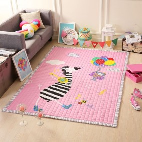 Pink synthetic mat