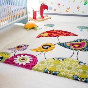 Beautiful mat in the room for the newborn