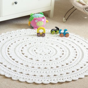 White woolen rug