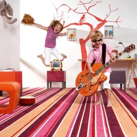 Carpeted rooms for young music lovers