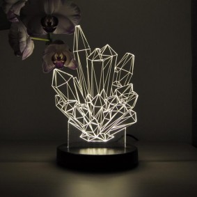 Kristal Tasarımcı Gece Işığı