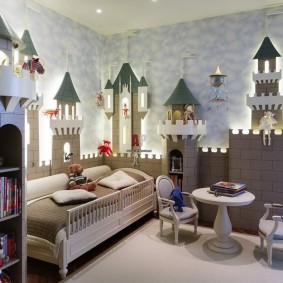 Château de conte de fées dans une chambre d'enfant