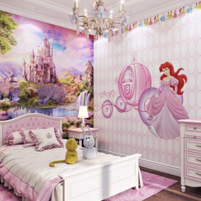 Bir çocuk yatak odası iç duvar resmi