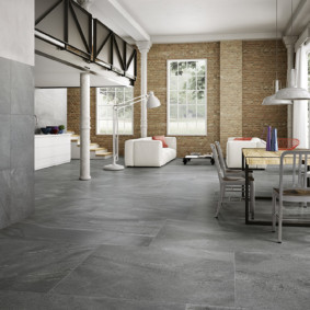 Gray concrete floor