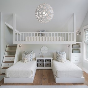 Bright bedroom for three children