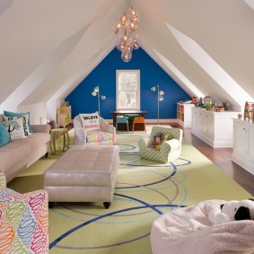 Children's room in the attic of a country house