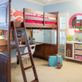 Attic bed in the nursery