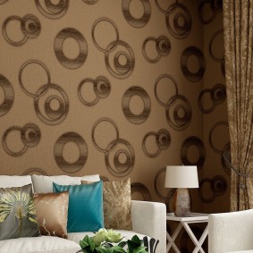 Brown non-woven wallpaper