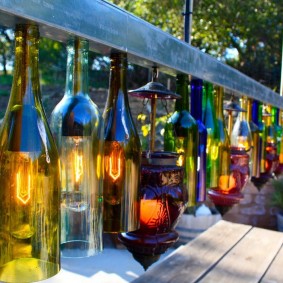 Homemade glass bottle lights