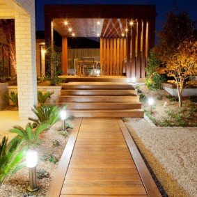 Path to the house made of moisture-resistant wood
