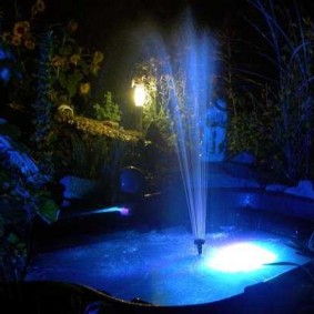Water fountain with integrated lighting