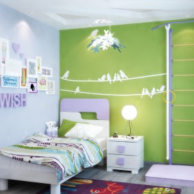 Bir çocuk odası iç İsveççe duvar