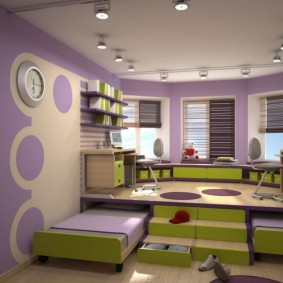 Culoare liliac în designul camerei copiilor