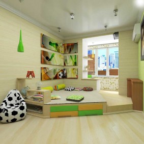 Melegített erkéllyel rendelkező gyermekszoba tervezése