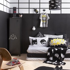 Černá barva v interiéru dětského pokoje