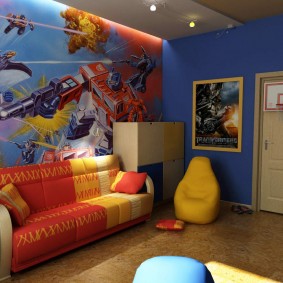 Fotowall-hârtie într-un interior al unei camere pentru copii
