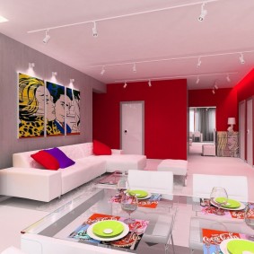 Sarkanā krāsa dzīvokļa interjerā