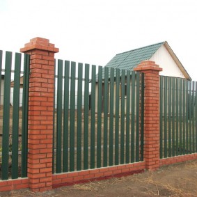 Galvanized Fence on Brick Poles