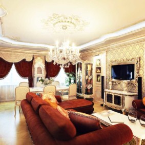 Dizajn obývacej jedálne v klasickom štýle