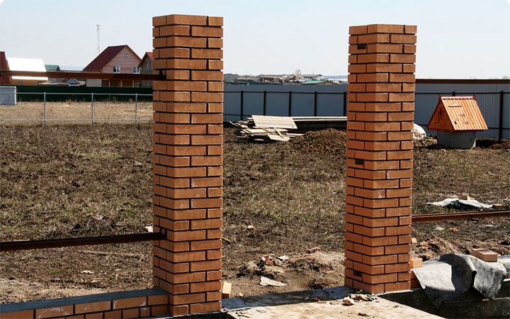 Brick Pillars for Combined Fence
