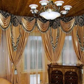 Classical gray-gold curtains