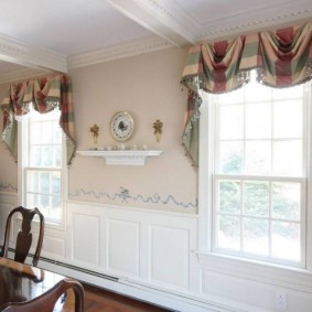 Beautiful curtains in the kitchen-living room
