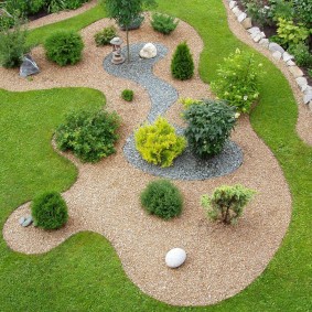 Bir bahçe flowerbed küresel Mazı ile dekoratif doldurma