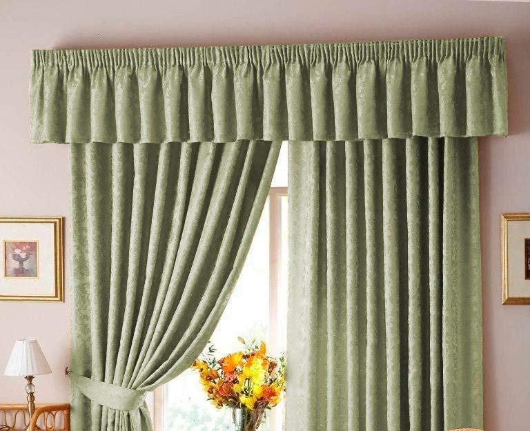 Simple pleat window with pleated lambrequin