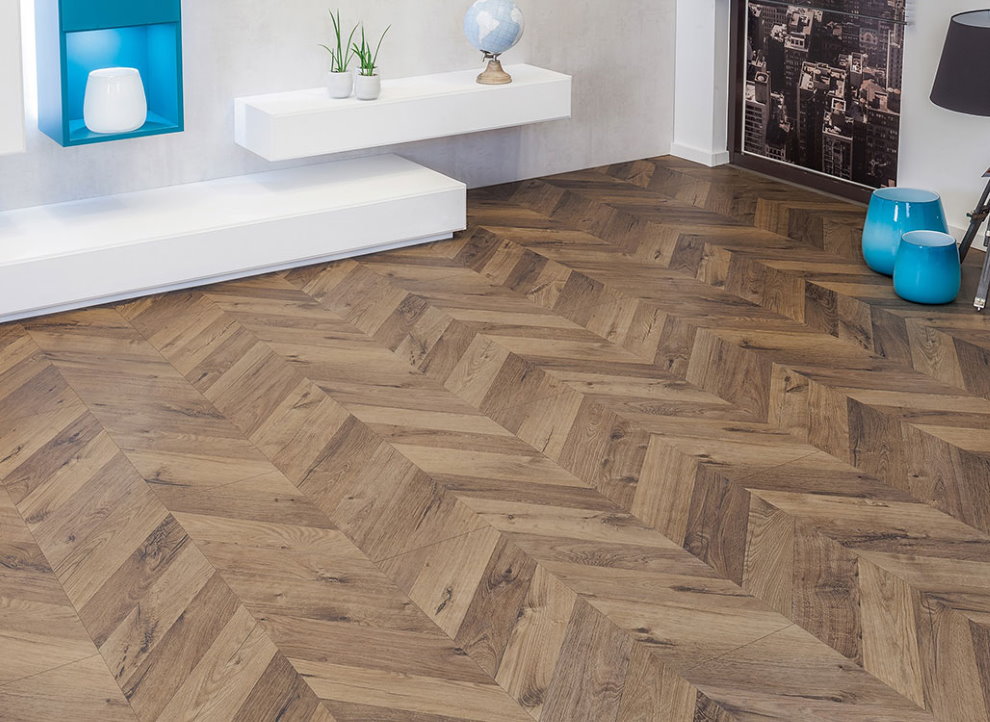 Linoléum avec imitation de parquet véritable