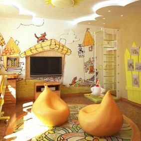 Rammeløse stoler på gulvet på barnerommet