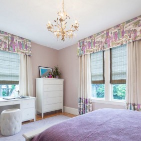 Interior of a children's room with beautiful curtains