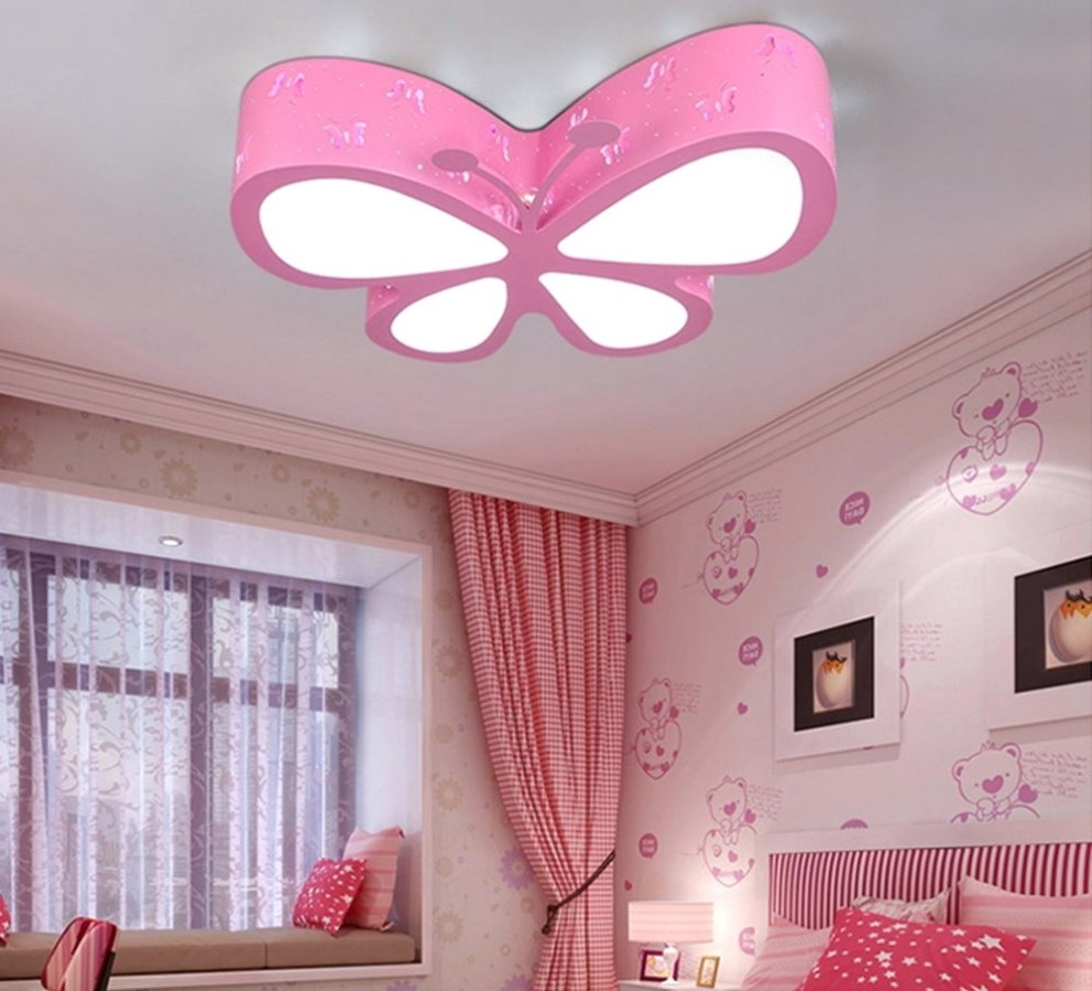 Pink Butterfly Ceiling Light